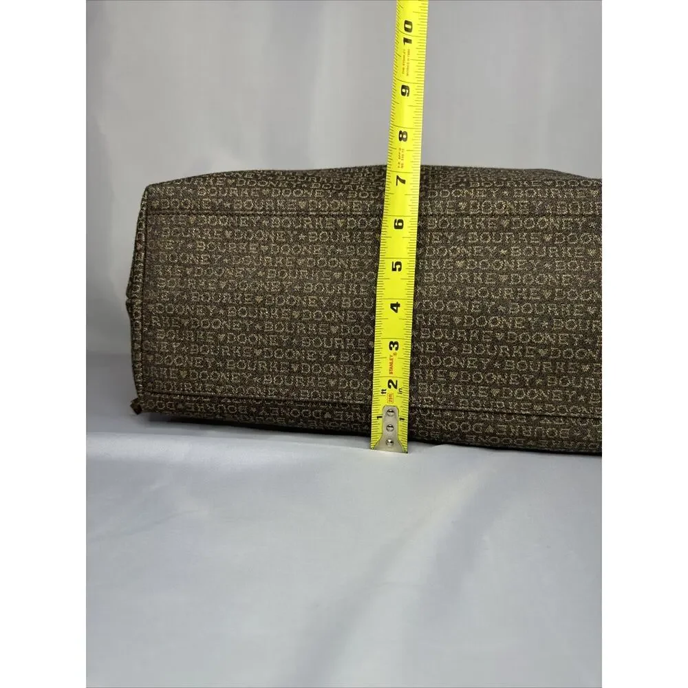 Brown And Gold Dooney and Bourke Small Print chiara tote Handbag Purse - Picture 6 of 11
